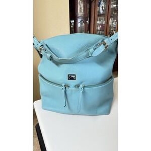 Dooney & Bourke Dillen Pocket Sac Hobo Aqua Blue Pebble Leather Shoulder‎ Bag